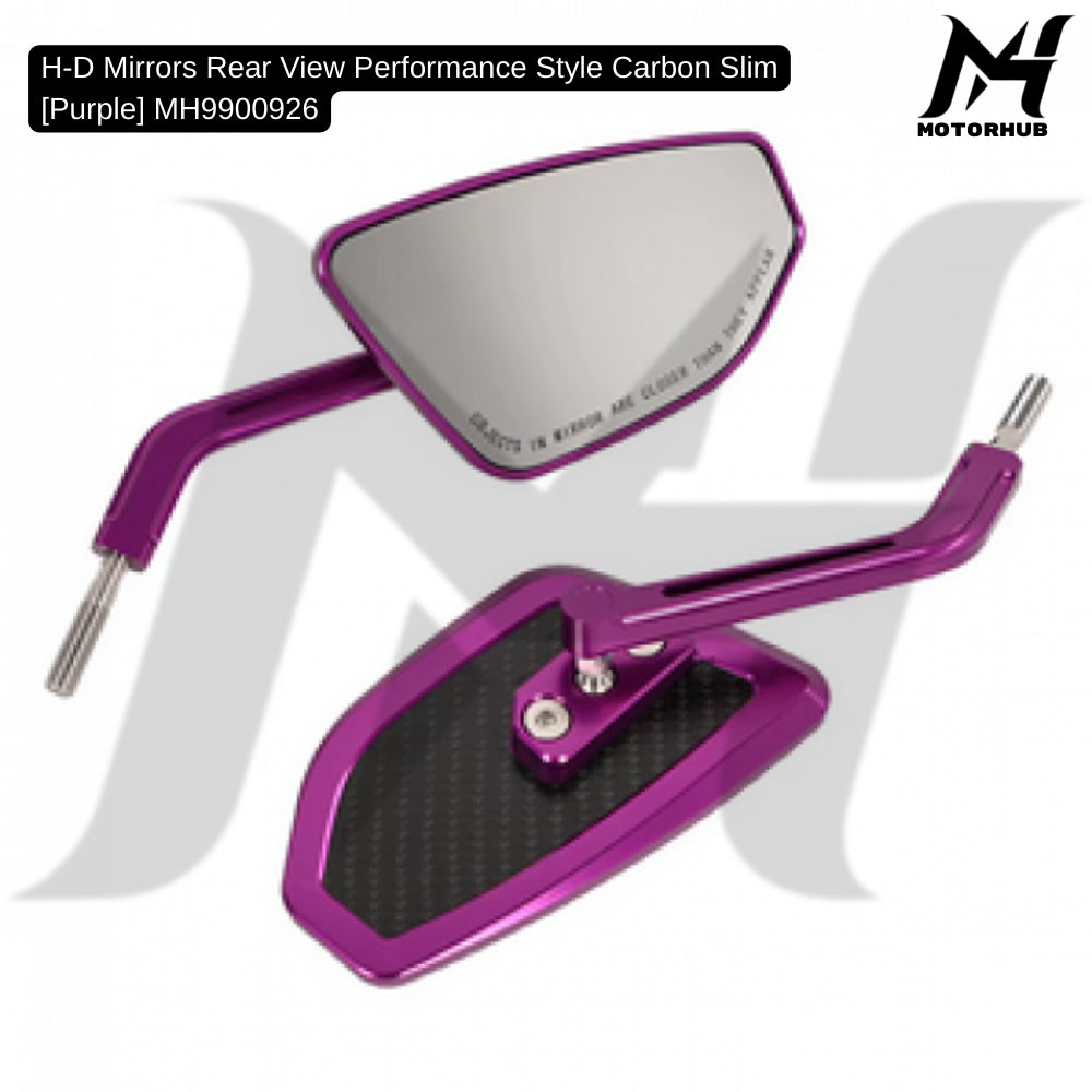 H-D Mirrors Rear View Performance Style Carbon Slim [Purple] MH9900926