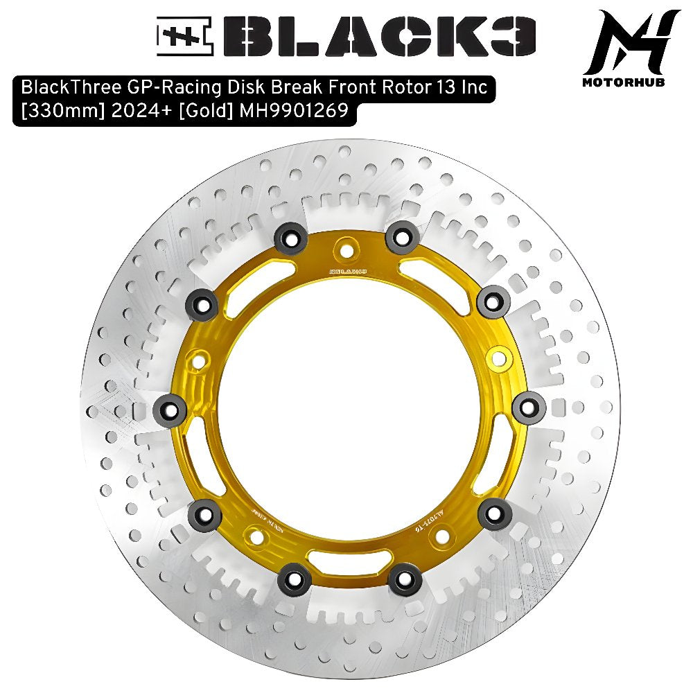 BlackThree GP-Racing Disk Break Front Rotor 13 Inc [330mm] 2024+ [Gold] MH9901269