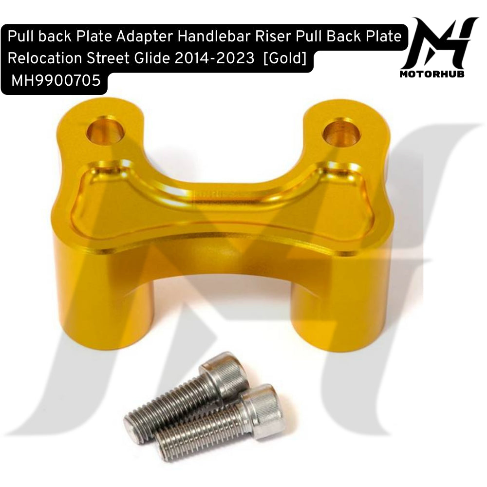 Pull back Plate Adapter Handlebar Riser Pull Back Plate Relocation Street Glide 2014-2023  [Gold]  MH9900705