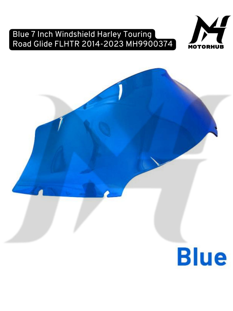 Blue 7 Inch Windshield Harley Touring Road Glide FLHTR 2014-2023 MH9900374