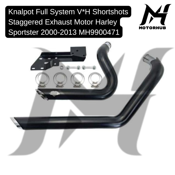 Knalpot Sportster Full System VnH Shortshots Staggered Exhaust Motor Harley Sportster 2000 - 2013 MH9900471