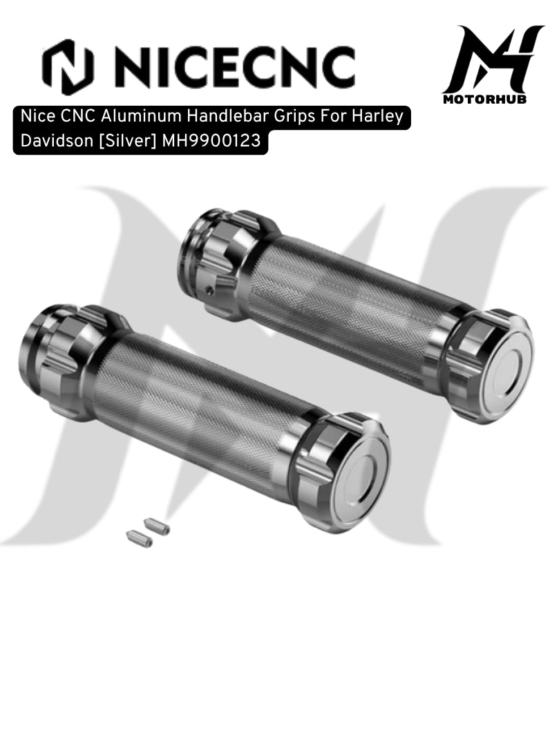 HandGrip TBW Nice CNC Aluminum Hand Grips For Harley Davidson [Silver] MH9900123
