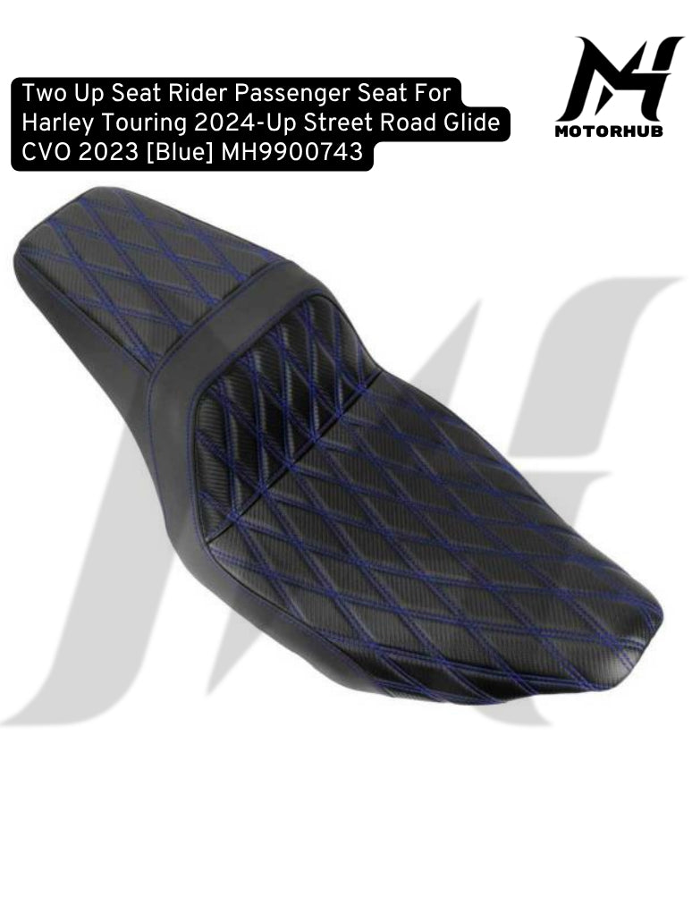 Two Up Seat Rider Passenger Seat For Harley Touring 2024-Up Street Road Glide CVO 2023 [Blue] MH9900743