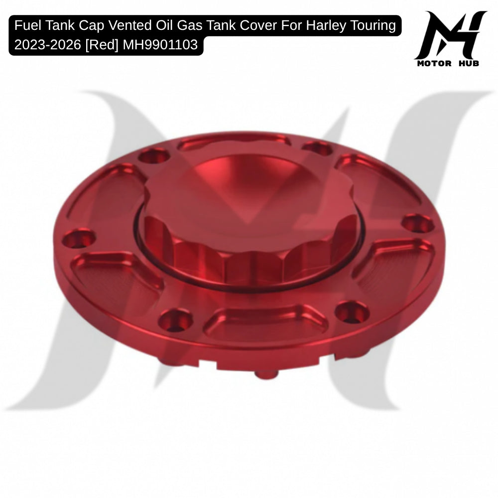 Fuel Tank Cap Vented Oil Gas Tank Cover For Harley Touring 2023-2026 [Red] MH9901103