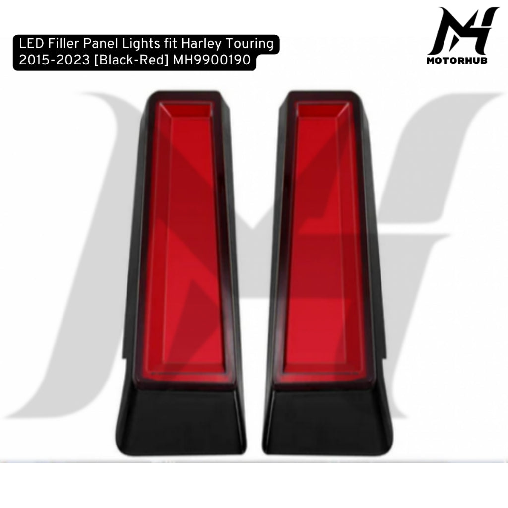 LED Filler Panel Lights fit Harley Touring 2015-2023 [Black-Red] Stop Lamp Road Glide Street Glide Road King MH9900190
