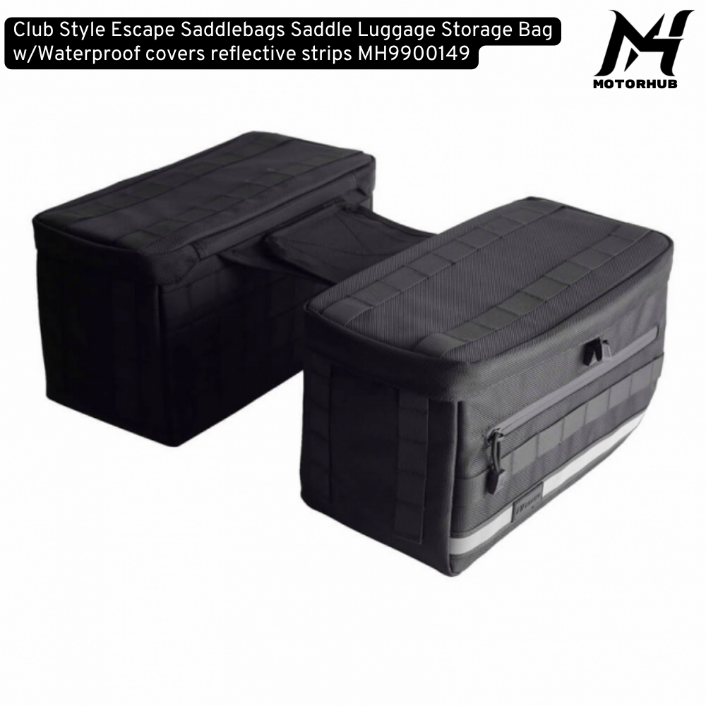 Club Style Escape Saddlebags Saddle Luggage Storage Bag w/Waterproof covers reflective strips MH9900149