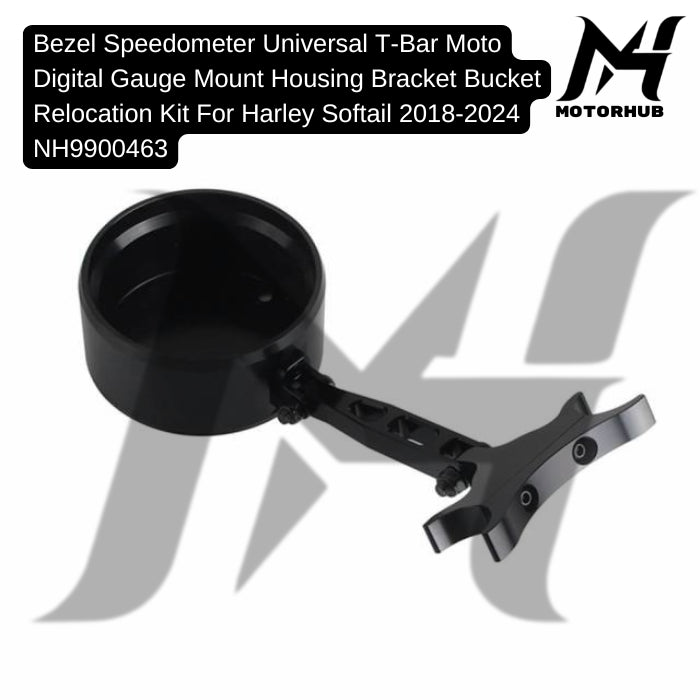 Universal T-Bar Moto Digital Gauge Mount Housing Bracket Bucket Relocation Kit For Harley Softail Low Rider S FXLRS Fat Bob FXFB/S 2018-2024 NH9900463