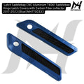 CNC Aluminum T6061 Saddlebag Hinge Latch Covers with Carbon Fiber reflector 2017-2023 [Blue] MH7700333
