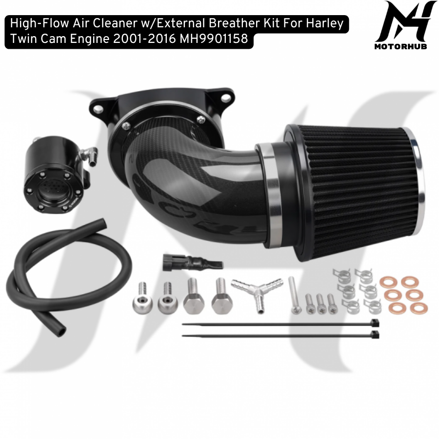 High-Flow Air Cleaner w/External Breather Kit For Harley Twin Cam Engine 2001-2016 MH9901158