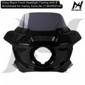 Gloss Black Front Headlight Fairing with 8” Windshield for Harley Dyna 06-17 MH9901141