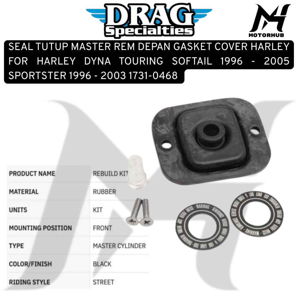 SEAL TUTUP MASTER REM DEPAN GASKET COVER HARLEY FOR HARLEY DYNA TOURING SOFTAIL 1996 - 2005 SPORTSTER 1996 - 2003 1731-0468 OEM: 45005-05 45005-96A 45005-96B 45005-96C 45042-96