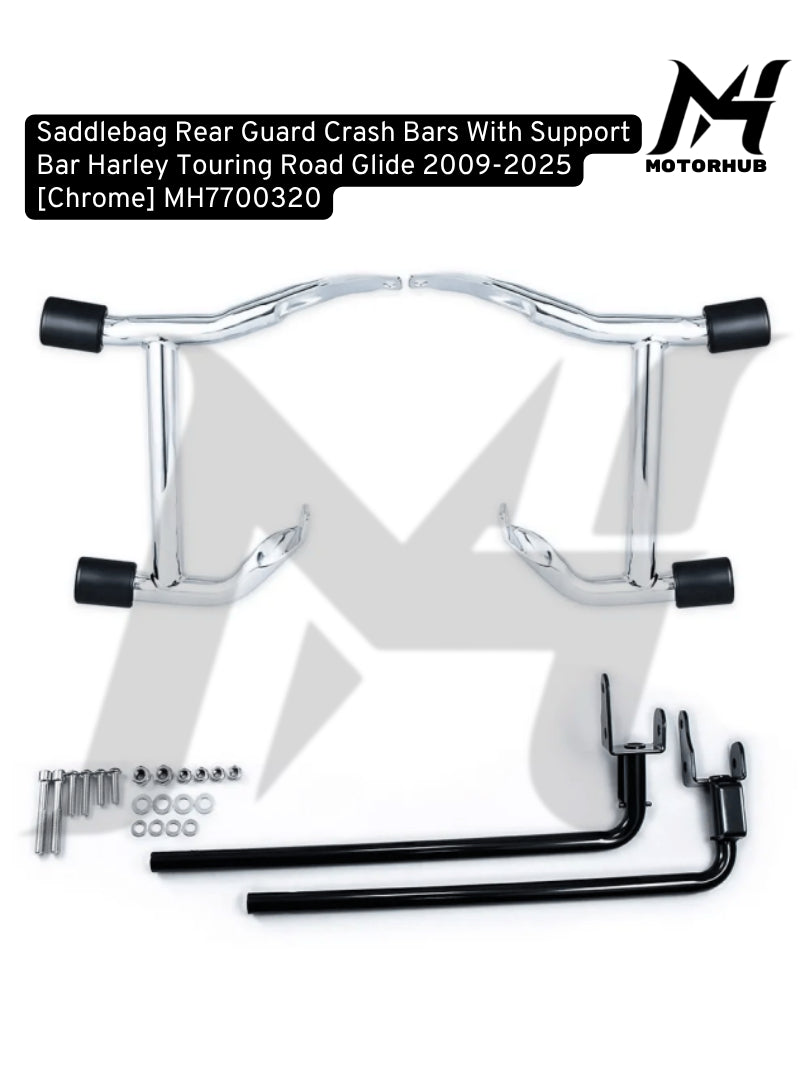 Rear Guard Crash Bars With Support Bar Harley Touring Road Glide 2009-2025 [Chrome] MH7700320