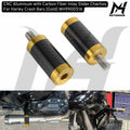 CNC Aluminum with Carbon Fiber Inlay Slider Chachos For Harley Crash Bars [Gold] MH9900516