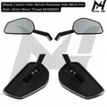 [Black] Carbon Fiber Mirrors Rearview Side Mirror For 8mm 10mm Mirror Thread MH990091