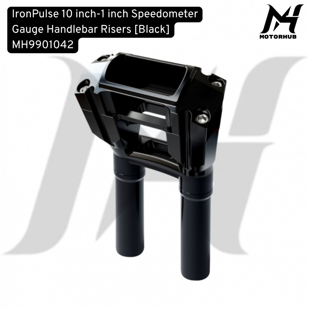 IronPulse 10 inch-1 inch Speedometer Gauge Handlebar Risers [Black] Riser 10 inch MH9901042