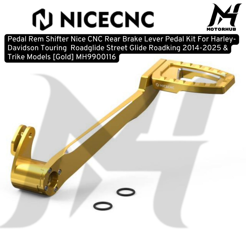 Nice CNC Rear Brake Lever Pedal Kit For Harley-Davidson Touring  Roadglide Street Glide Roadking 2014-2025 & Trike Models [Gold] MH9900116