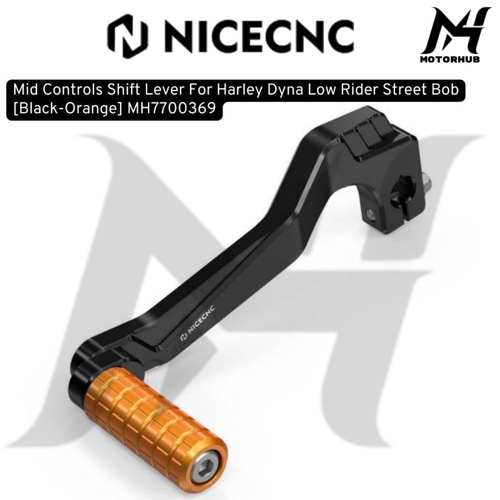Mid Controls Shift Lever For Harley Dyna Low Rider Street Bob [Black-Orange] MH7700369