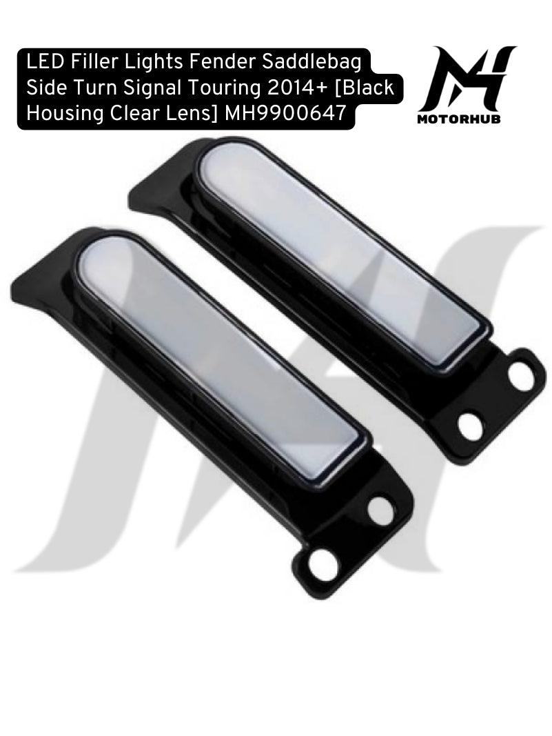LED Lights Fender Saddlebag Side Turn Signal Touring 2014+ [Black Housing Clear Lens] MH9900647