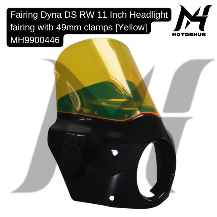 Fairing dyna DS RW 11 Inch Headlight fairing with 49mm clamps [Yellow] Fairing Club Style Motorcycle Harley Davidson MH9900446
