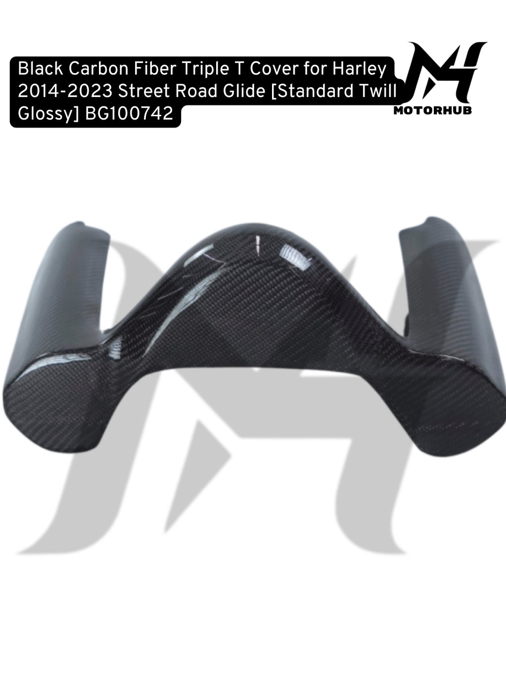 Black Carbon Fiber Triple T Cover for Harley 2014-2023 Street Road Glide [Standard Twill Glossy] BG100742