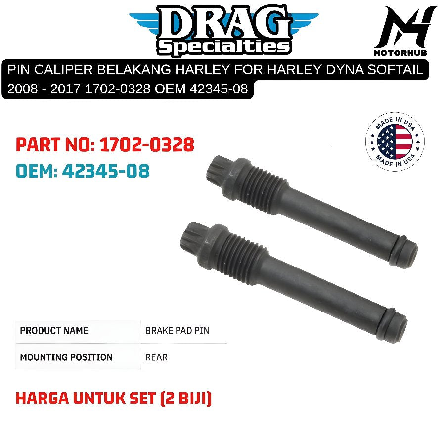 PIN CALIPER BELAKANG HARLEY FOR HARLEY DYNA SOFTAIL 2008 - 2017 1702-0328 OEM 42345-08