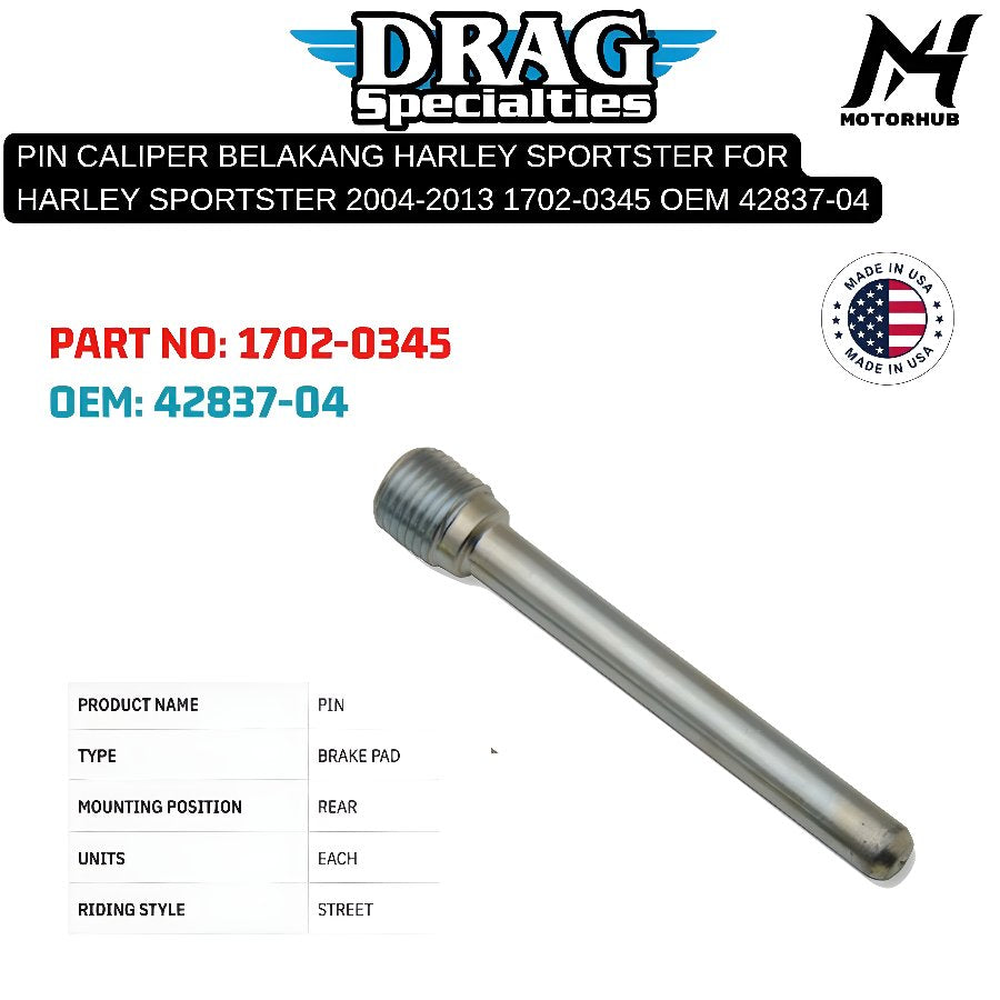 PIN CALIPER BELAKANG HARLEY SPORTSTER FOR HARLEY SPORTSTER 2004-2013 1702-0345 OEM 42837-04