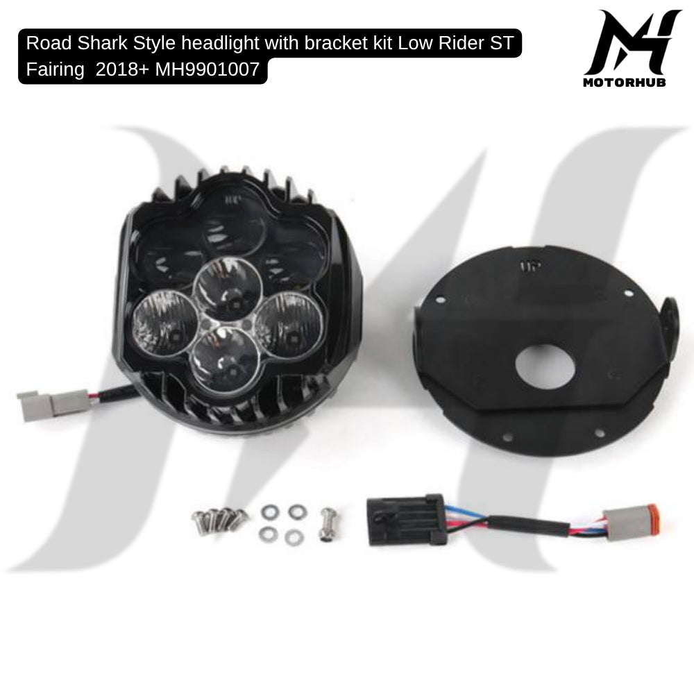 Road Shark Style headlight with bracket kit Low Rider ST Fairing 2018+ Lampu Low Rider ST Lampu Harley MH9901007