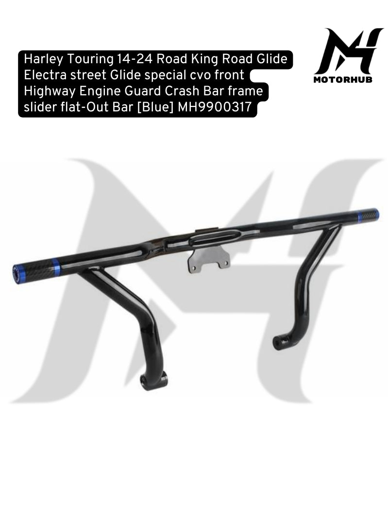 Harley Touring 14-24 Road King Road Glide Electra street Glide special cvo front Highway Engine Guard Crash Bar frame slider flat-Out Bar [Blue] MH9900317