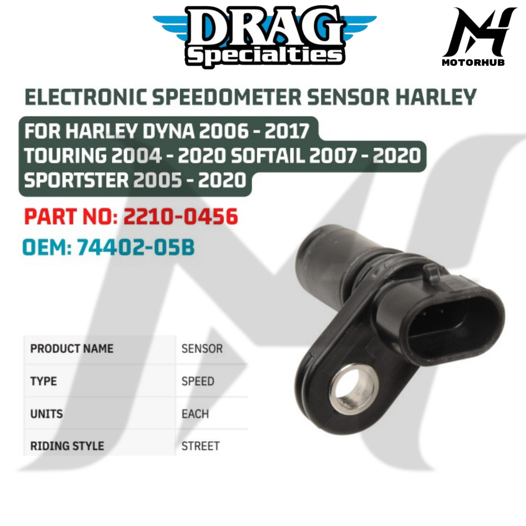 ELECTRONIC SPEEDOMETER SENSOR HARLEY FOR HARLEY DYNA 2006 - 2017 TOURING 2004 - 2020 SOFTAIL 2007 - 2020 SPORTSTER 2005 - 2020 2210-0456 OEM 74402-05B