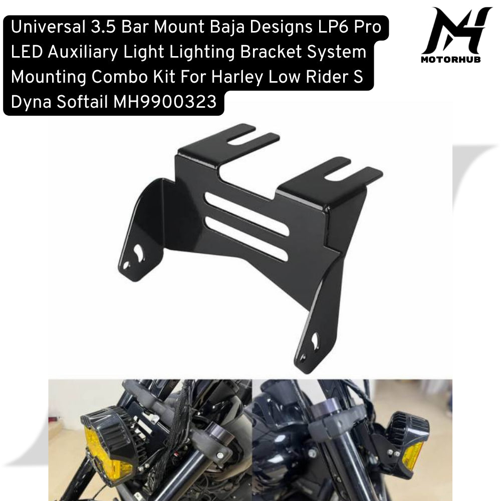 Universal 3.5 Bar Mount Baja Designs LP6 Pro LED Auxiliary Light Lighting Bracket System Mounting Combo Kit For Harley Low Rider S Dyna Softail MH9900323