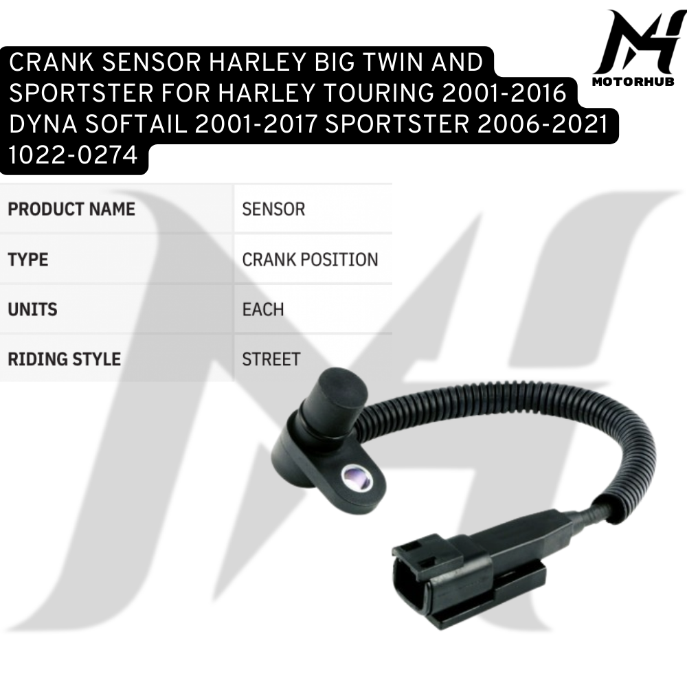 SMP CRANK SENSOR HARLEY BIG TWIN AND SPORTSTER FOR HARLEY TOURING 2001-2016 DYNA SOFTAIL 2001-2017 SPORTSTER 2006-2021 1022-0274 OEM 32707-01C KODE MCCPS1