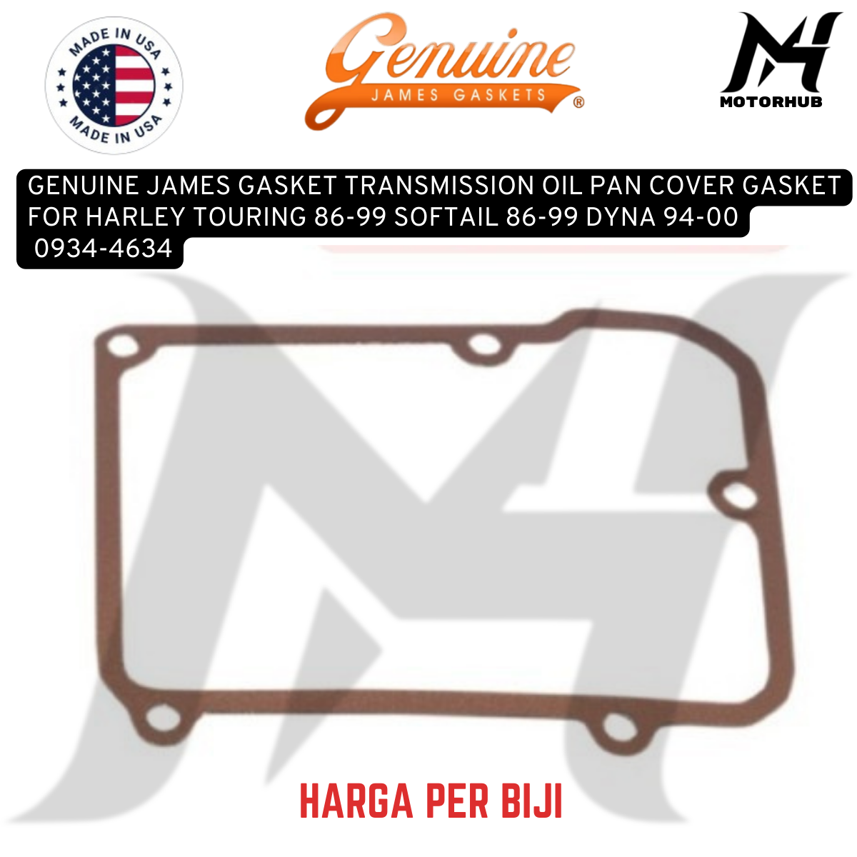 GENUINE JAMES GASKET TRANSMISSION OIL PAN COVER GASKET FOR HARLEY TOURING 86-99 SOFTAIL 86-99 DYNA 94-00 0934-4634 OEM 3940486