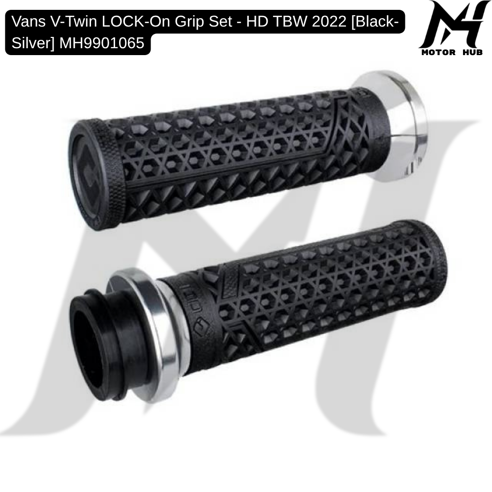 Vans V-Twin LOCK-On Grip Set - HD TBW 2022 [Black-Silver] MH9901065
