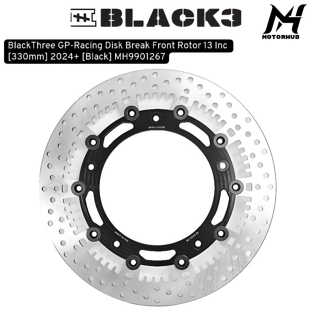 BlackThree GP-Racing Disk Break Front Rotor 13 Inc [330mm] 2024+ [Black] MH9901267