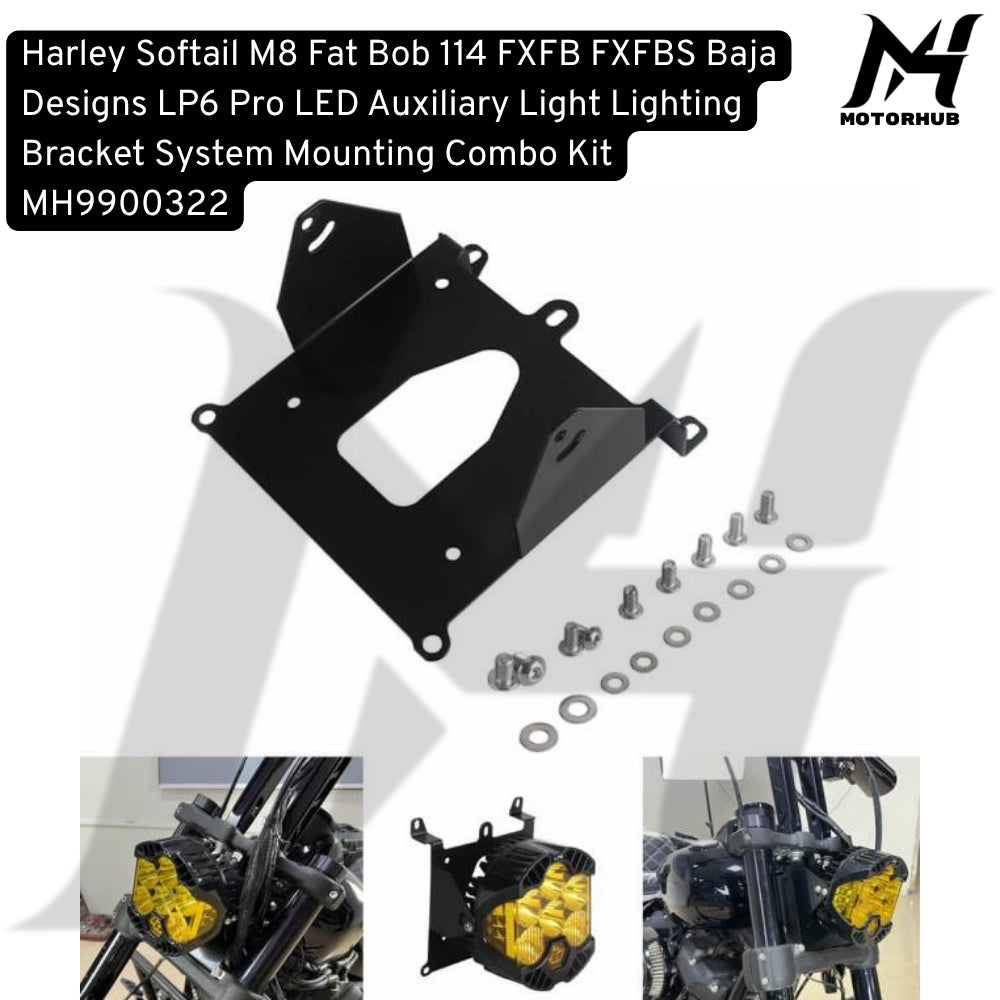 Baja Designs LP6 Pro LED Auxiliary Light Lighting Bracket System Mounting Combo Kit Softail 2018 - 2026 MH9900322