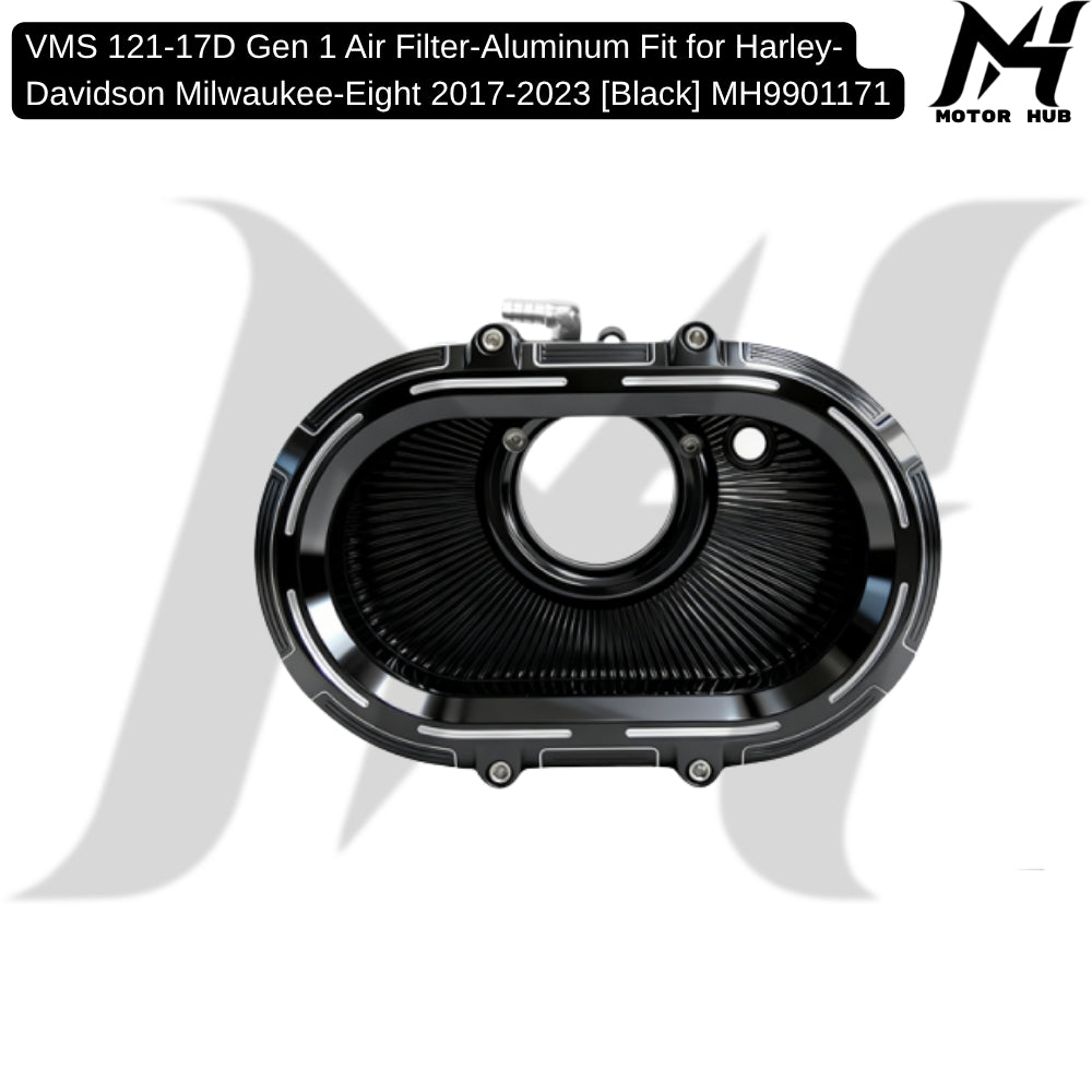 VMS 121-17D Gen 1 Air Filter-Aluminum Fit for Harley-Davidson Milwaukee-Eight 2017-2023 [Black] MH9901171