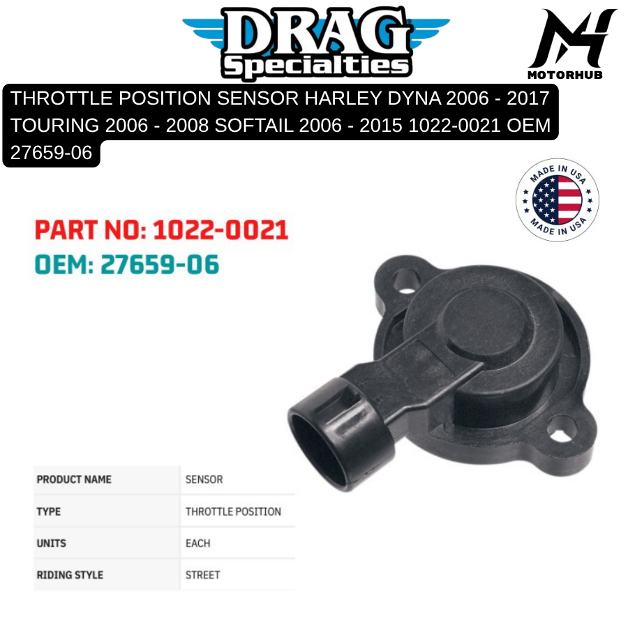 THROTTLE POSITION SENSOR HARLEY DYNA 2006 - 2017 TOURING 2006 - 2008 SOFTAIL 2006 - 2015 1022-0021 OEM 27659-06