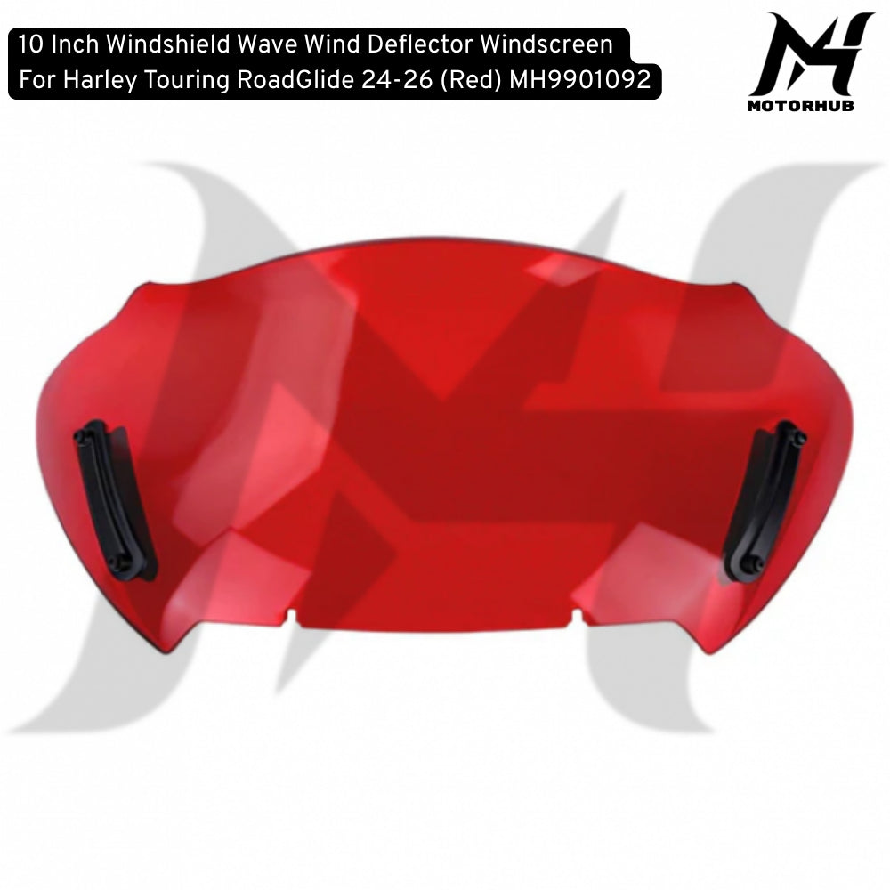 10 Inch Windshield Wave Wind Deflector Windscreen For Harley Touring RoadGlide 24-26 (Red) MH9901092
