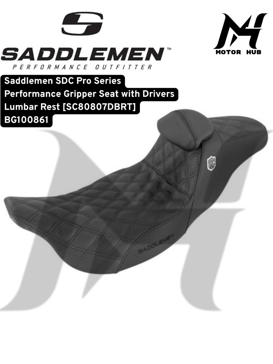 Saddlemen SDC Pro Series Performance Gripper Seat with Drivers Lumbar Rest [SC80807DBRT] BG100861