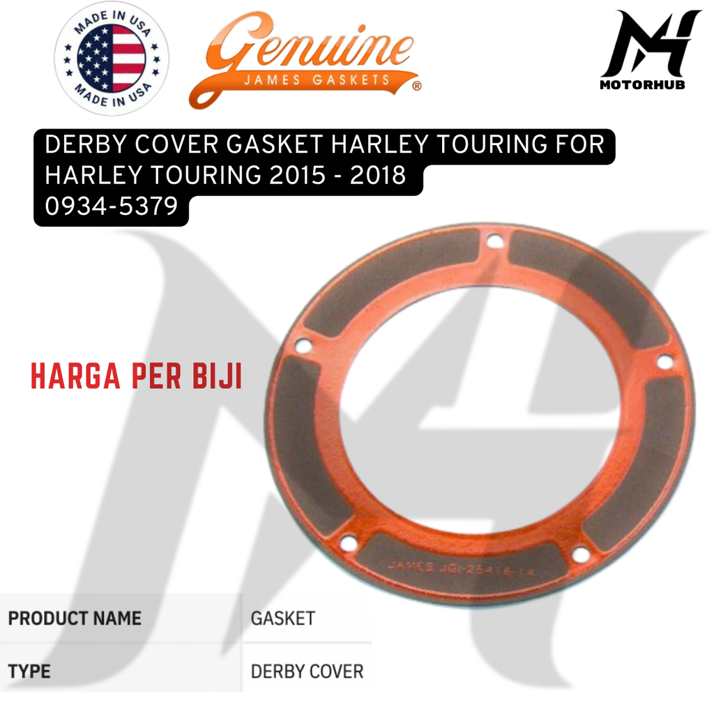 JAMES GASKET DERBY COVER GASKET HARLEY TOURING FOR HARLEY TOURING 2015 - 2018 0934-5379 OEM 2541614 KODE JGI 25416 14