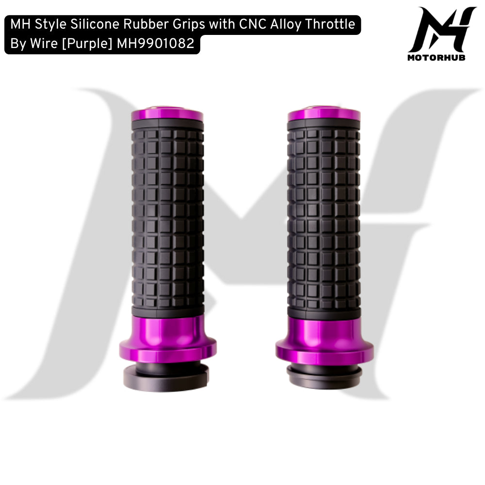 MH Style Silicone Rubber Grips with CNC Alloy Throttle By Wire [Purple] MH9901082