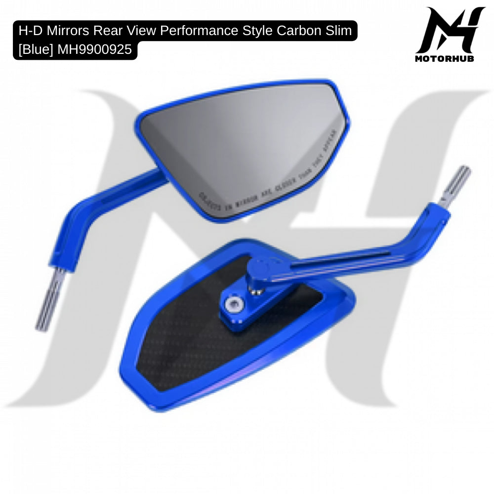 H-D Mirrors Rear View Performance Style Carbon Slim [Blue] MH9900925