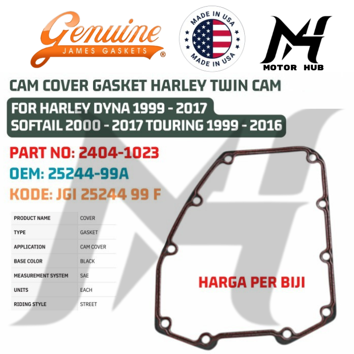 CAM COVER GASKET HARLEY TWIN CAM FOR HARLEY DYNA 1999 - 2017 SOFTAIL 2000 - 2017 TOURING 1999 - 2016 2404-1023 OEM 25244-99A KODE JGI 25244 99 F