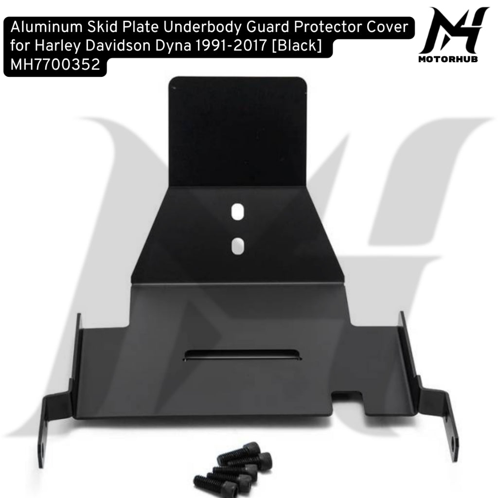 Aluminum Skid Plate Underbody Guard Protector Cover for Harley Davidson Dyna 1991-2017 [Black] MH7700352