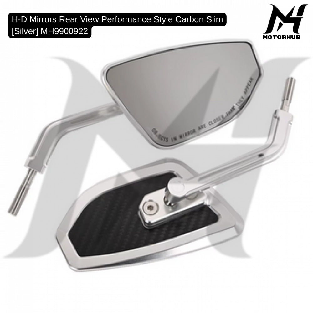H-D Mirrors Rear View Performance Style Carbon Slim [Silver] MH9900922