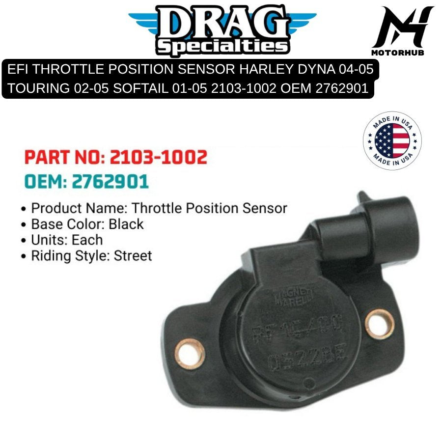 EFI THROTTLE POSITION SENSOR HARLEY DYNA 04-05 TOURING 02-05 SOFTAIL 01-05 2103-1002 OEM 2762901
