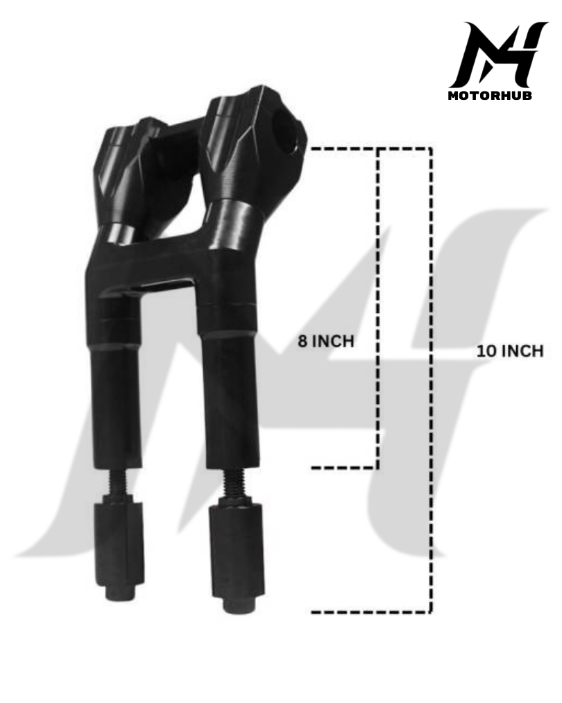 Riser MH 1-1/8 8-10 Inch Kickback Isolated Handlebar Riser [Black] MH9900411