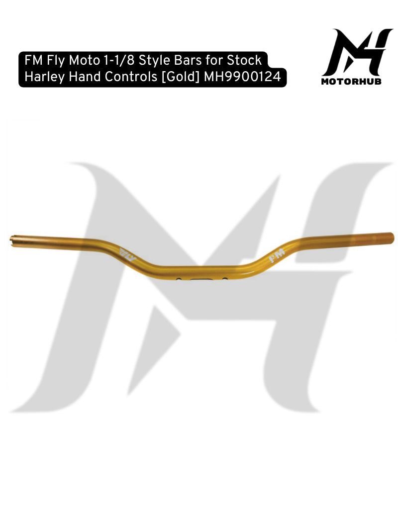 FM Fly Moto 1-1/8 Original 100% Style Bars for Stock Harley Hand Controls [Gold] MH9900124