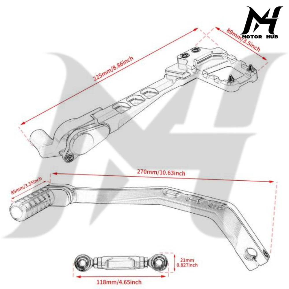 Mid Foot Control Set with Linkage for Harley Low Rider S ST Street Bob [Black-Red] MH9901019