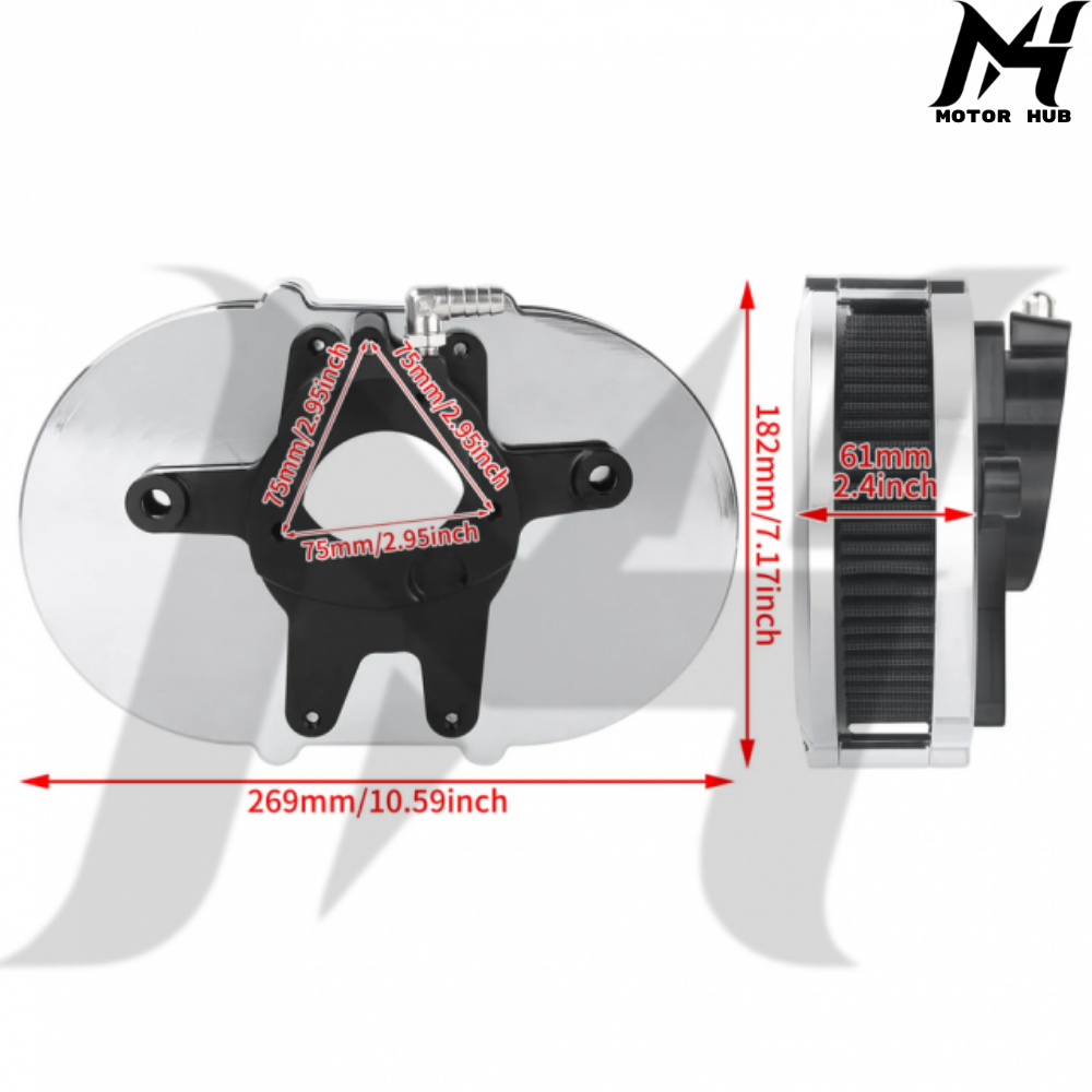 High-Flow Air Cleaner Air Fliter M8 2017-2023 [Chrome] MH9901234